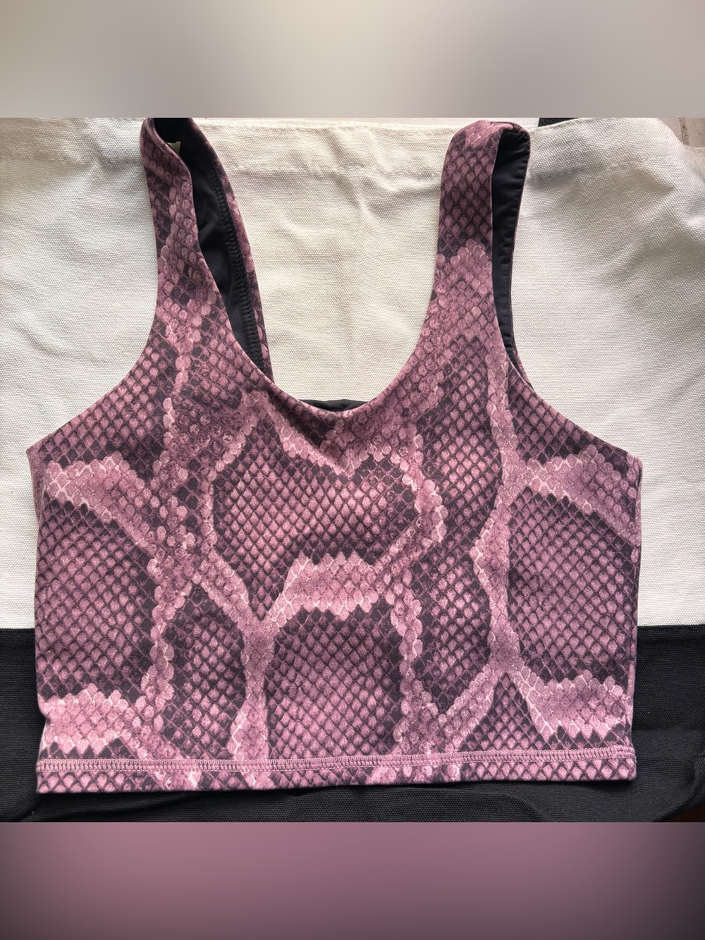 Varley Pink Snake-Print Performance Sports Bra